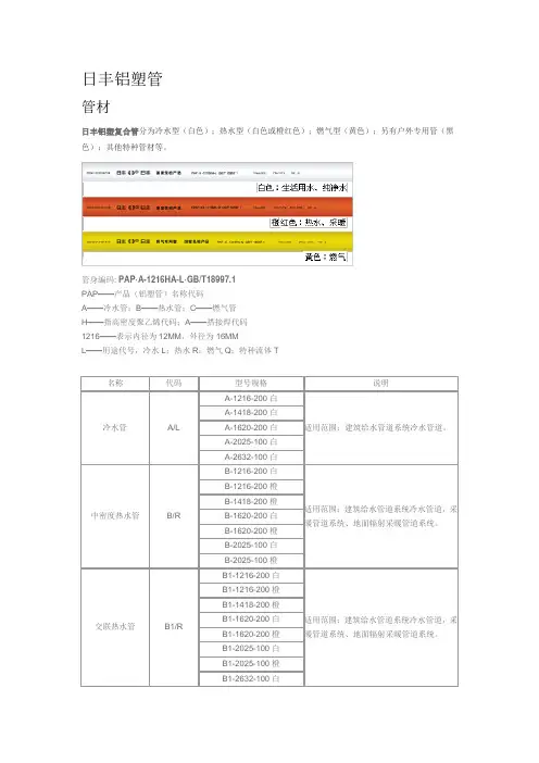 日丰管材资料