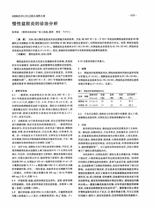 慢性盆腔炎的诊治分析