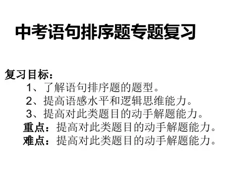23年中考语文专题复习：语句排序课件(33张)