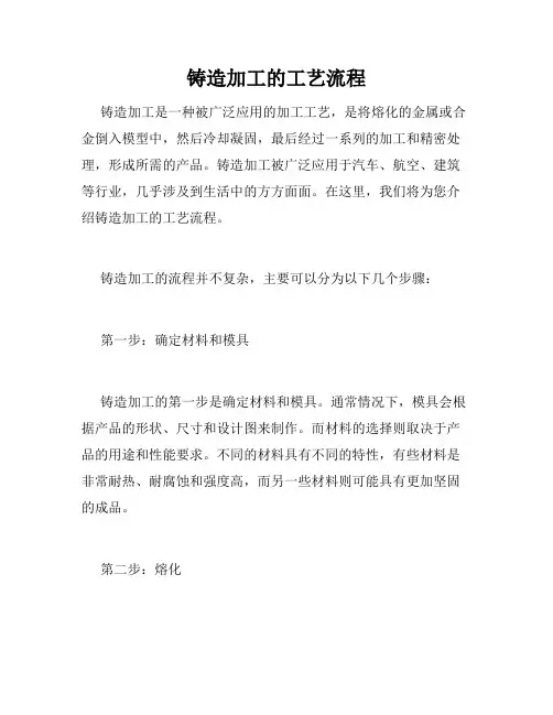 铸造加工的工艺流程