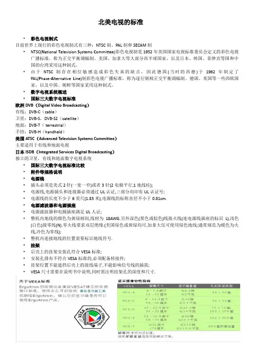 北美电视的标准