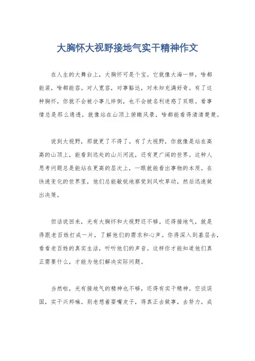 大胸怀大视野接地气实干精神作文
