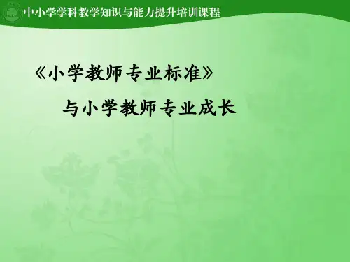小学教师专业标准培训课件