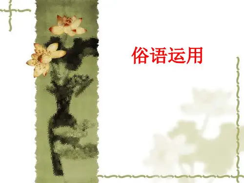 俗语运用 ppt课件
