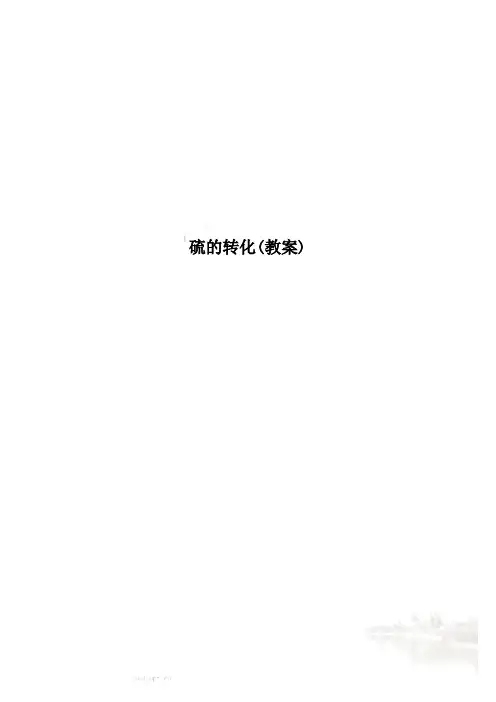 硫的转化(教案)