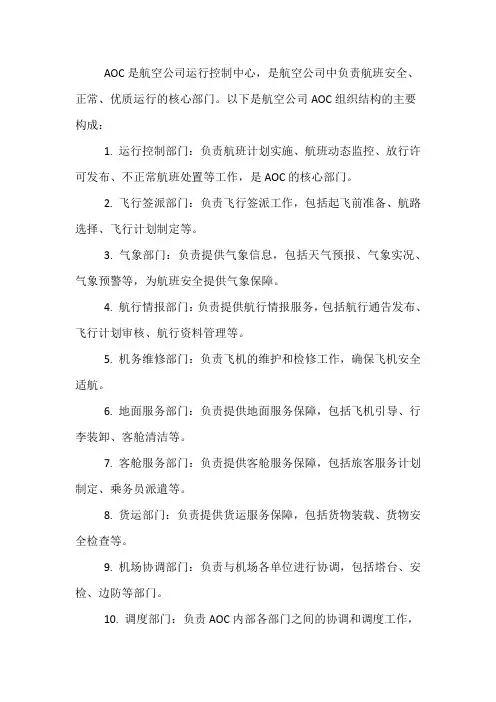 航空公司aoc组织结构