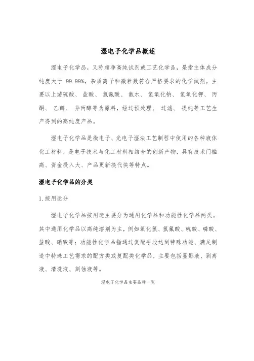 电子化学品分析