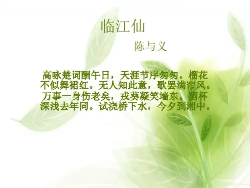 临江仙PPT教学课件