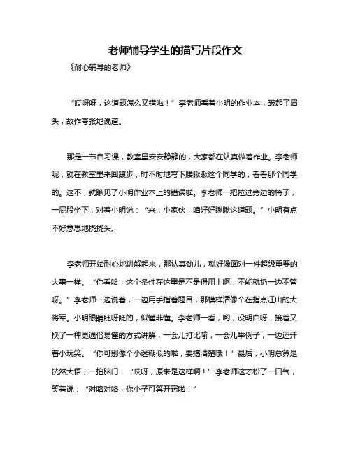 老师辅导学生的描写片段作文