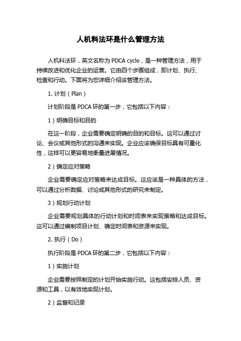 人机料法环是什么管理方法