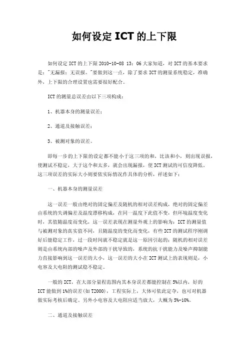 如何设定ICT的上下限