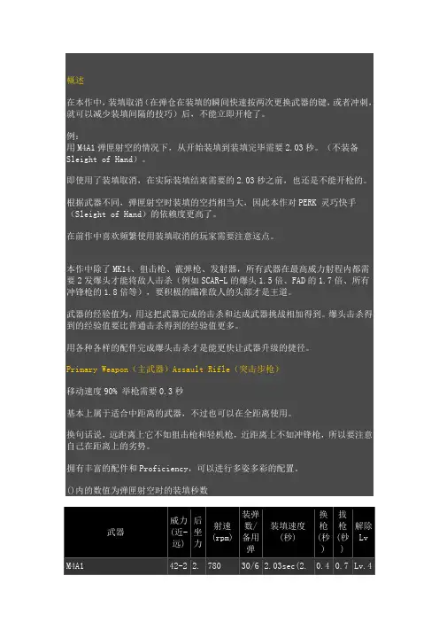 《使命召唤8》武器、配件、喷涂等资料介绍