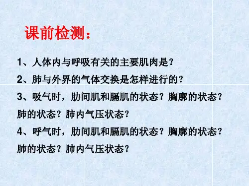 人教版七年级下册生物第三章第二节发生在肺内的气体交换课件