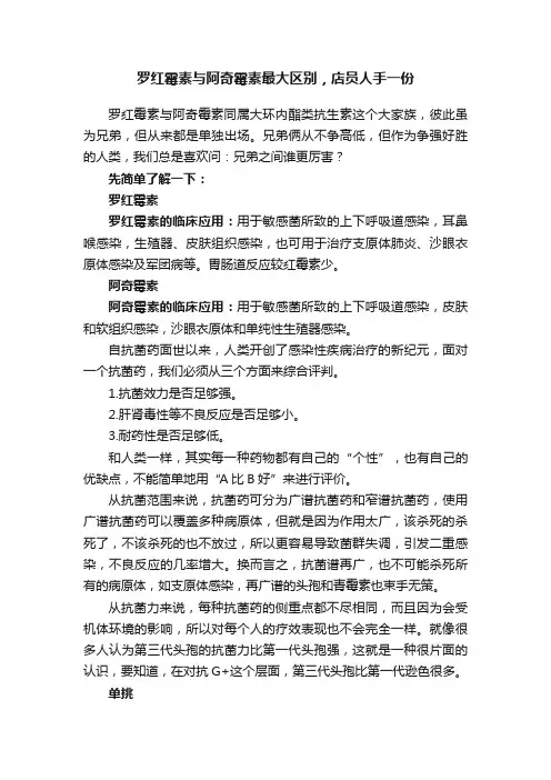 罗红霉素与阿奇霉素最大区别，店员人手一份