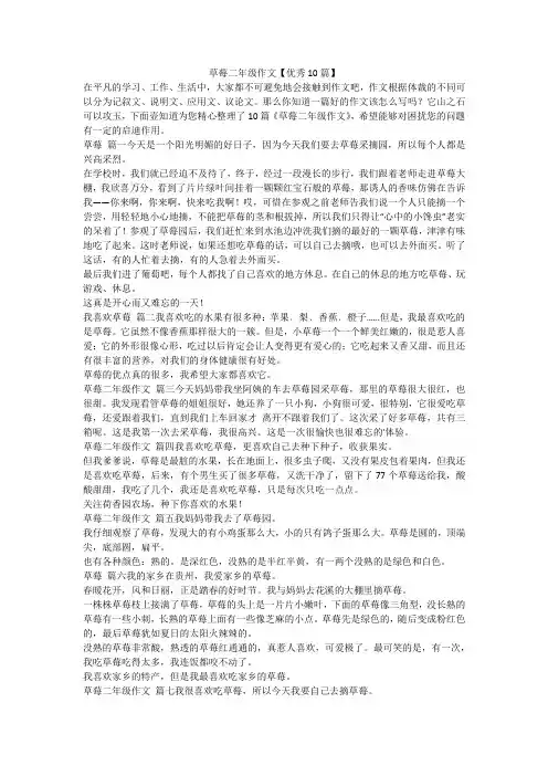 2023最新-草莓二年级作文【优秀10篇】