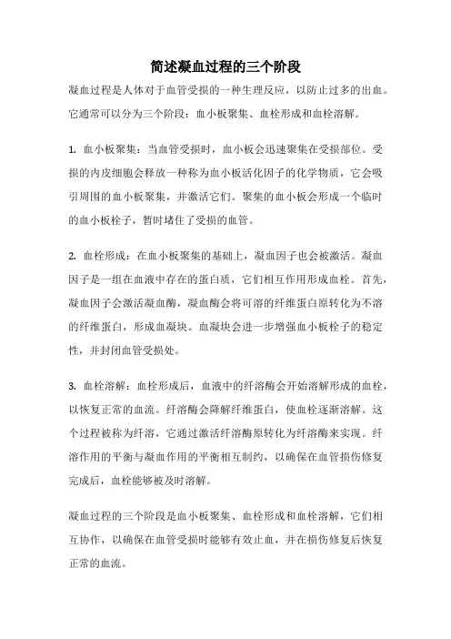 简述凝血过程的三个阶段