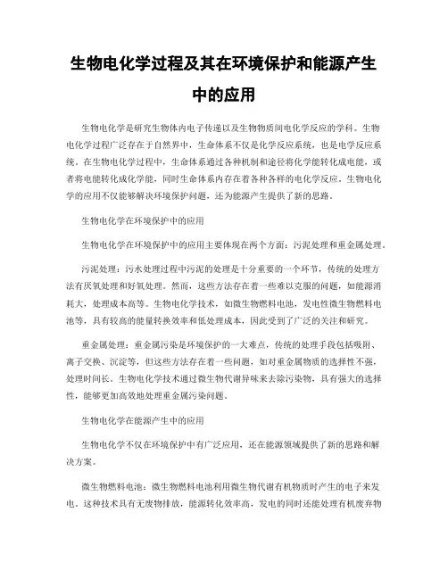 生物电化学过程及其在环境保护和能源产生中的应用