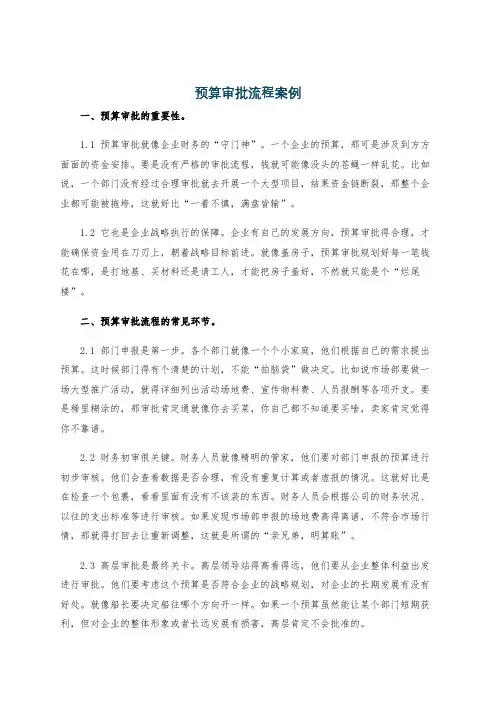 预算审批流程案例