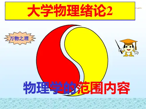 大学物理课件--绪论2.物理学的范围内容