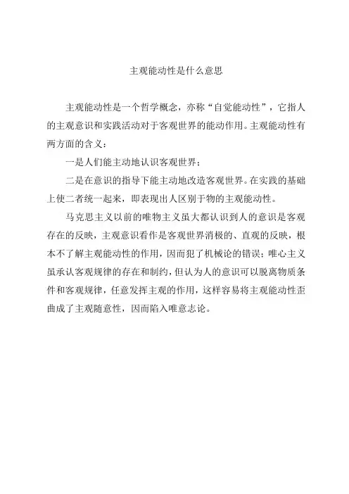 主观能动性是什么意思