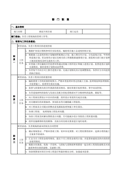 项目部职责