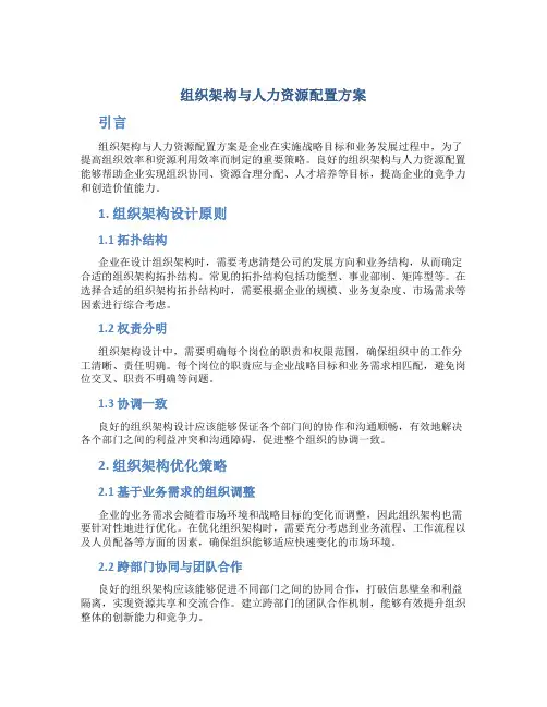 组织架构与人力资源配置方案