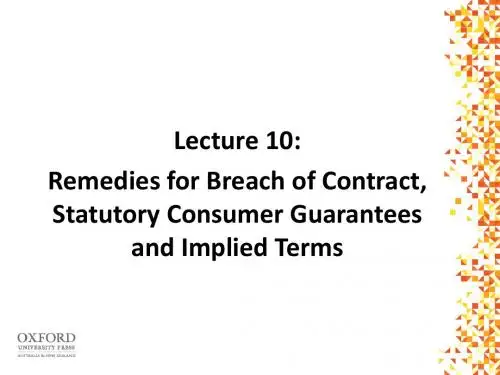 LSTBSL - Lecture 10 Remedies-2