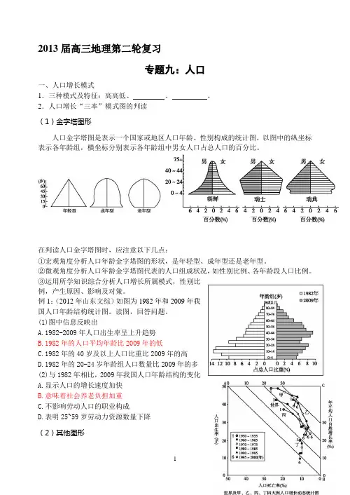 人口与环境专题学案