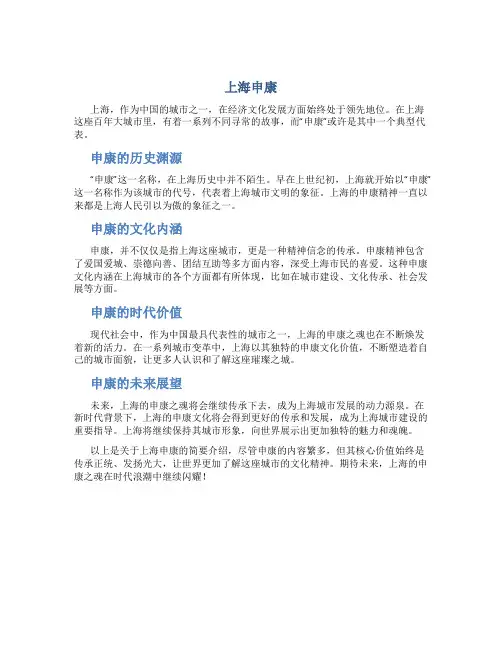 上海申康资料
