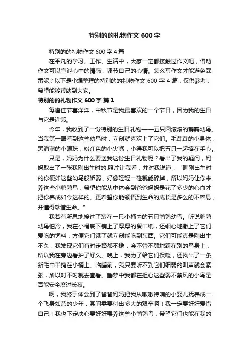 特别的的礼物作文600字