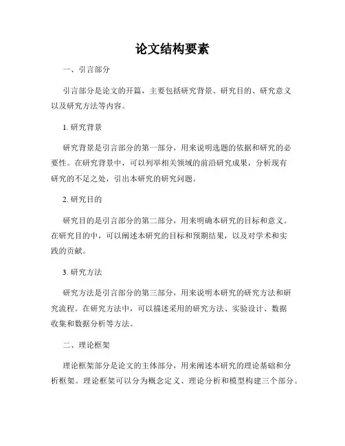 论文结构要素