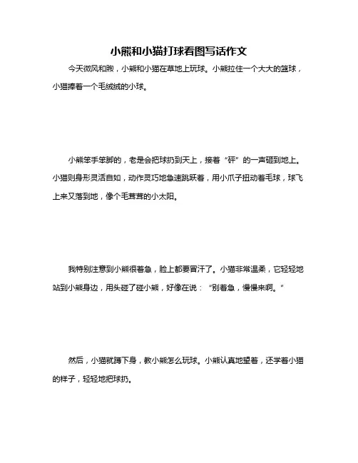 小熊和小猫打球看图写话作文