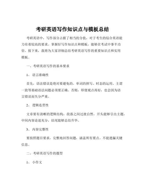 考研英语写作知识点与模板总结
