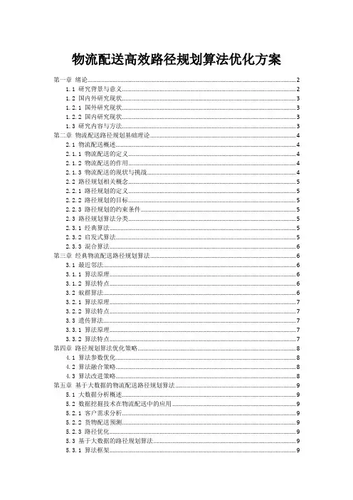 物流配送高效路径规划算法优化方案