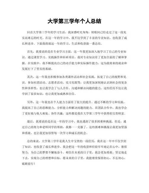大学第三学年个人总结