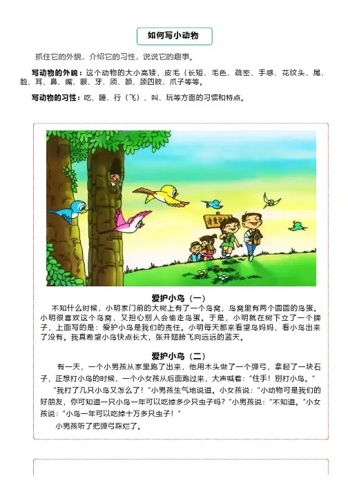 低年级看图写话训练(动物类 5篇)