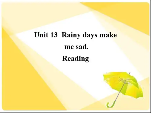 九年级英语PPT  Rainy days make me sad课件1