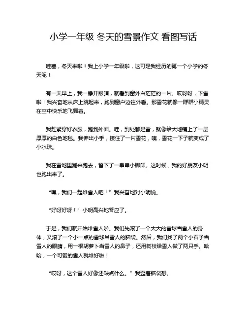 小学一年级 冬天的雪景作文 看图写话