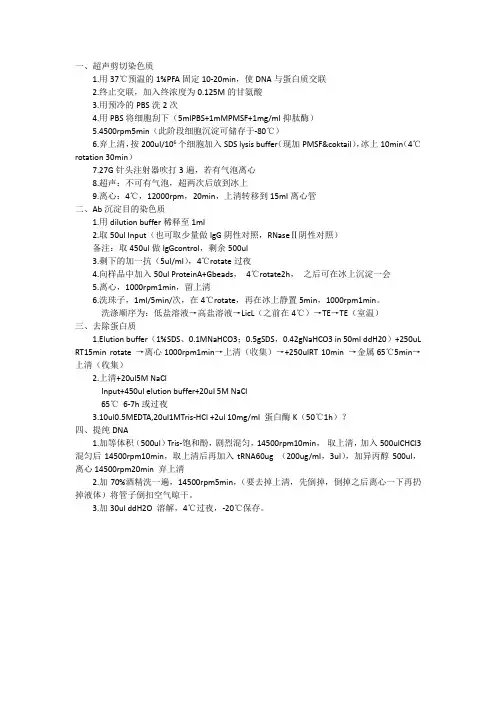 CHIP(染色质免疫共沉淀)