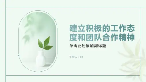建立积极的工作态度和团队合作精神