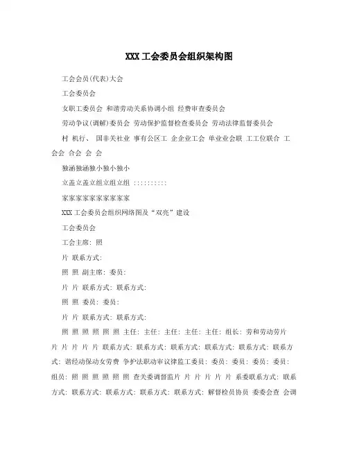 XXX工会委员会组织架构图