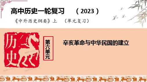 第六单元 辛亥革命与中华民国的建立-2024年高考历史一轮复习课件