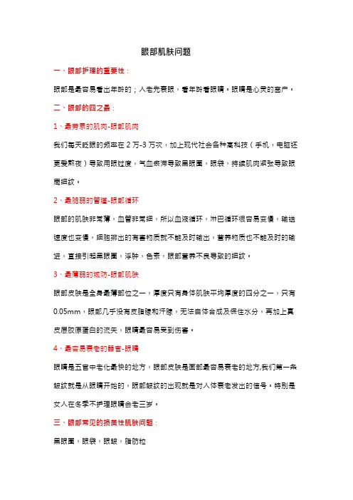 眼部肌肤问题—黑眼圈