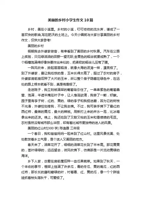 美丽的乡村小学生作文10篇