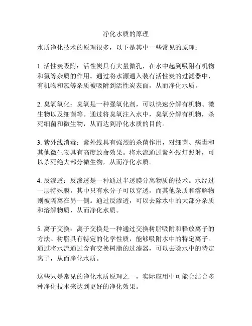 净化水质的原理