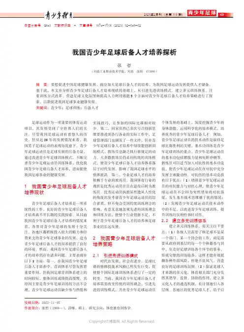 我国青少年足球后备人才培养探析