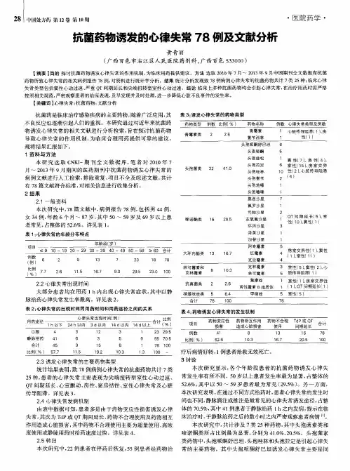 抗菌药物诱发的心律失常78例及文献分析