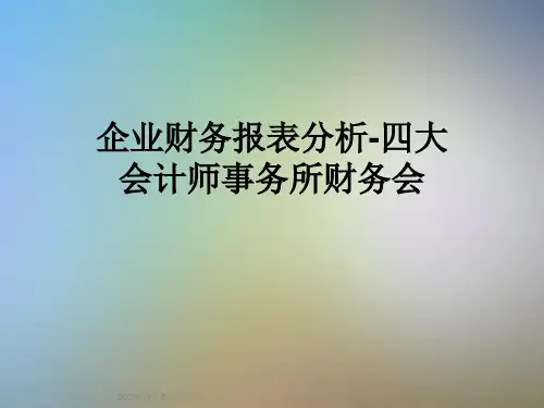 企业财务报表分析-四大会计师事务所财务会