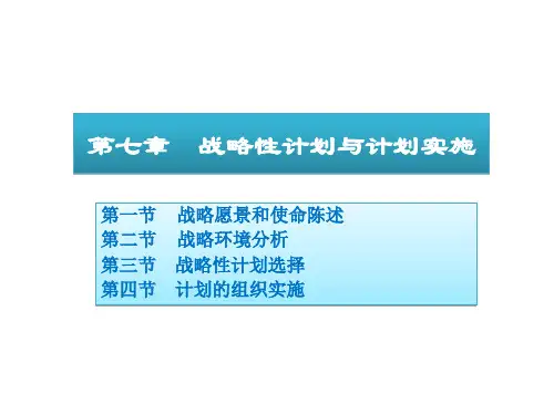 【精品】07战略性计划与计划实施