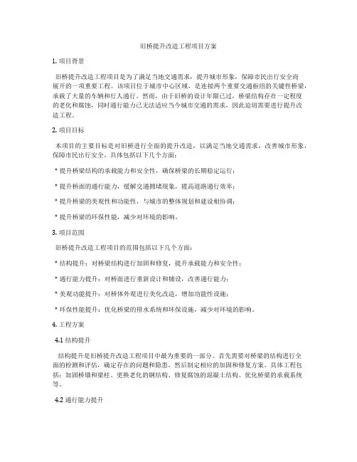 旧桥提升改造工程项目方案